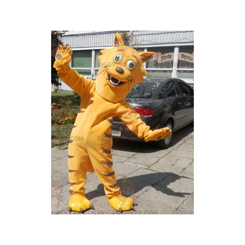 Very funny orange cat BIGGYMONKEY™ mascot costume. Feline