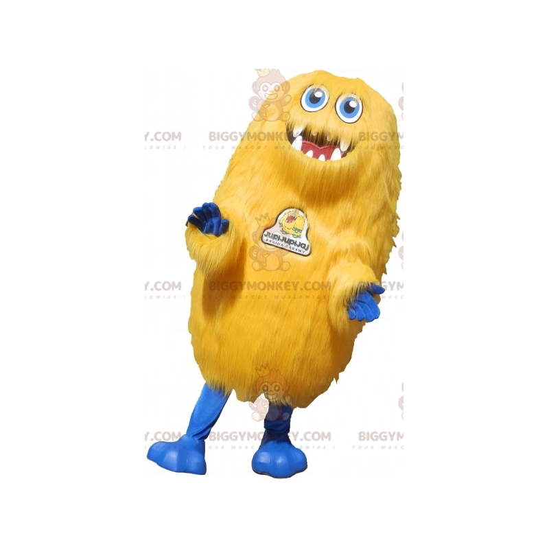 Traje de mascote BIGGYMONKEY™ do Monstro Amarelo Peludo. Traje
