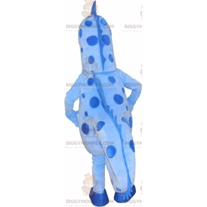 Blau-weißes Seepferdchen BIGGYMONKEY™ Maskottchen-Kostüm.