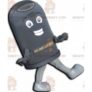 Costume de mascotte BIGGYMONKEY™ de poubelle noire géante.