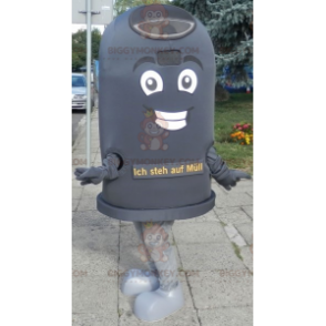 Giant Black Bin BIGGYMONKEY™ Maskottchenkostüm. Müllcontainer