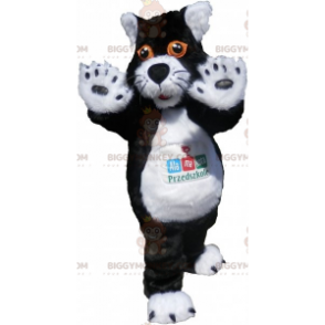 Disfraz de mascota BIGGYMONKEY™ Gato blanco y negro con ojos