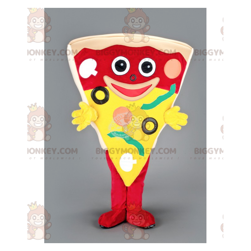 Fantasia de mascote BIGGYMONKEY™ Fatia de Pizza Gigante –