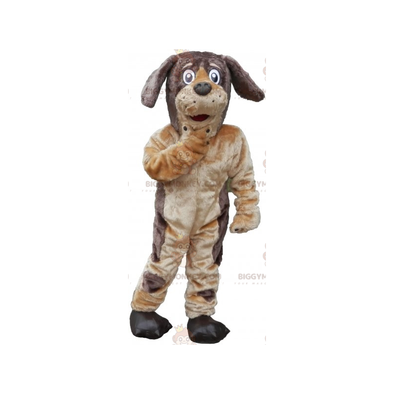 BIGGYMONKEY™ Soft and Furry Brown and Tan Dog Mascot Costume -