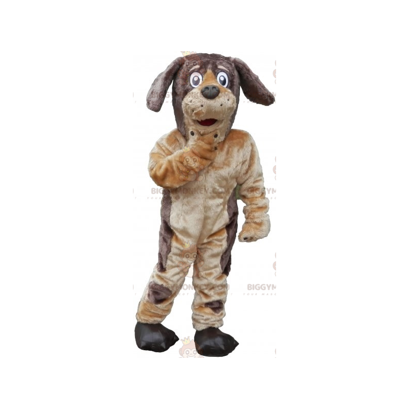 Costume de mascotte BIGGYMONKEY™ de chien marron et beige doux