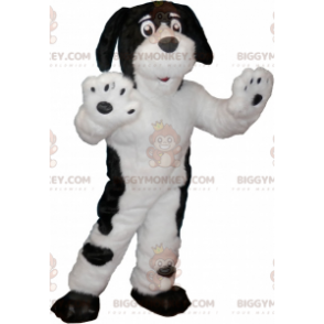 Costume de mascotte BIGGYMONKEY™ de chien noir et blanc doux et