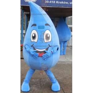 Giant smiling water drop BIGGYMONKEY™ mascot costume. Water