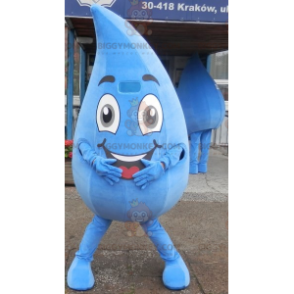 Giant smiling water drop BIGGYMONKEY™ mascot costume. Water