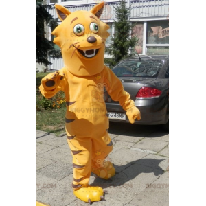 Oranje en bruine kat BIGGYMONKEY™ mascottekostuum. Katachtig