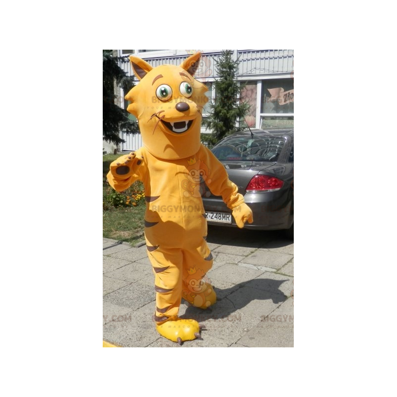 Orange og brun kat BIGGYMONKEY™ maskot kostume. Feline