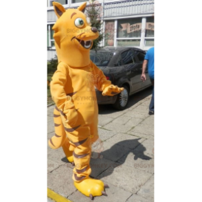 Costume de mascotte BIGGYMONKEY™ de chat orange et marron.