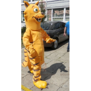 Orange and brown cat BIGGYMONKEY™ mascot costume. Feline