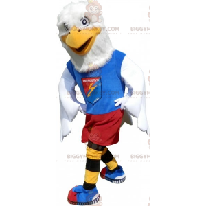 Στολή μασκότ Eagle BIGGYMONKEY™ ντυμένη με αθλητικά ρούχα.