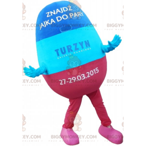 Tricolor giant egg BIGGYMONKEY™ mascot costume. giant easter