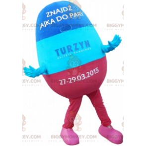 Tricolor giant egg BIGGYMONKEY™ mascot costume. giant easter
