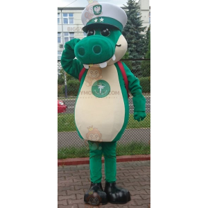 Costume de mascotte BIGGYMONKEY™ de crocodile vert avec une