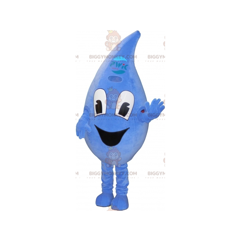 Giant smiling water drop BIGGYMONKEY™ mascot costume. Water