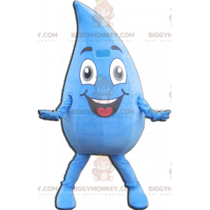 Giant smiling water drop BIGGYMONKEY™ mascot costume. drop