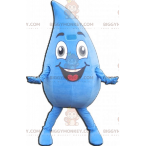 Giant smiling water drop BIGGYMONKEY™ mascot costume. drop