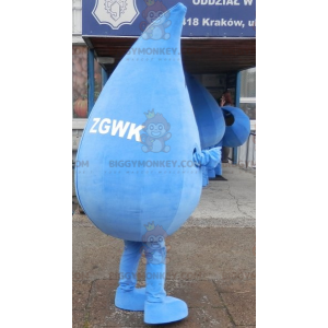 Giant smiling water drop BIGGYMONKEY™ mascot costume. drop