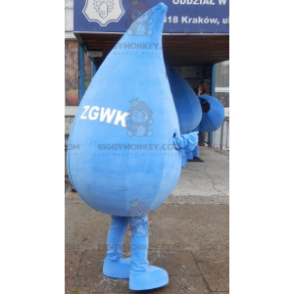 Giant smiling water drop BIGGYMONKEY™ mascot costume. drop