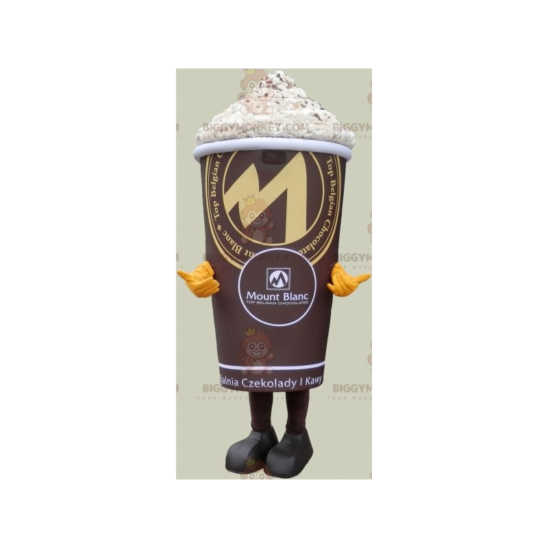 Bebida de chocolate com chantilly Traje de mascote BIGGYMONKEY™