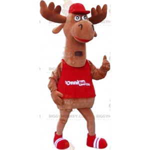 Traje de mascote gigante Elk Caribou BIGGYMONKEY™ vestido de