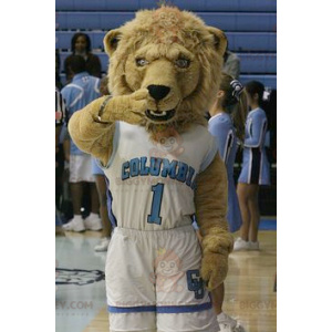Disfraz de mascota Brown Lion BIGGYMONKEY™ en ropa deportiva -
