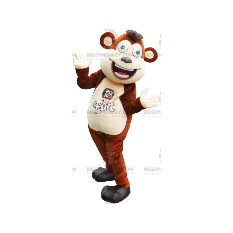 BIGGYMONKEY™ Mascot Costume Brown and White Great Ape with