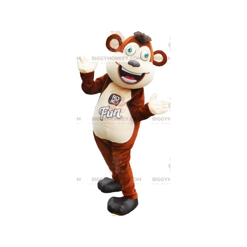 Costume de mascotte BIGGYMONKEY™ de grand singe marron et blanc