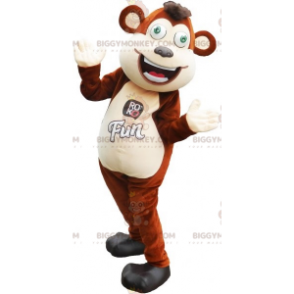 Costume de mascotte BIGGYMONKEY™ de grand singe marron et blanc