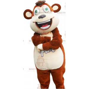 BIGGYMONKEY™ Mascot Costume Brown and White Great Ape with