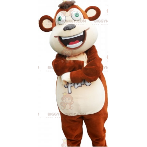 Costume de mascotte BIGGYMONKEY™ de grand singe marron et blanc