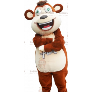 Costume de mascotte BIGGYMONKEY™ de grand singe marron et blanc