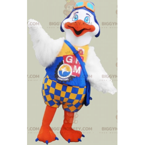 BIGGYMONKEY™ Costume da mascotte grande uccello bianco e