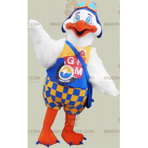 Costume de mascotte BIGGYMONKEY™ de grand oiseau blanc et