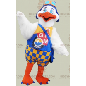 Costume de mascotte BIGGYMONKEY™ de grand oiseau blanc et