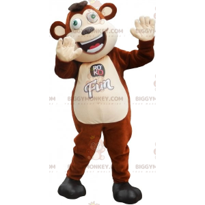 Brown and White Monkey with Green Eyes BIGGYMONKEY™ Mascot