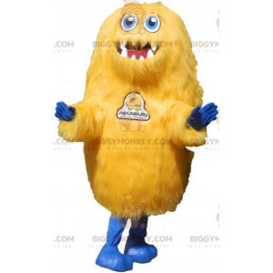 Fantasia de mascote de criatura amarela peluda BIGGYMONKEY™.