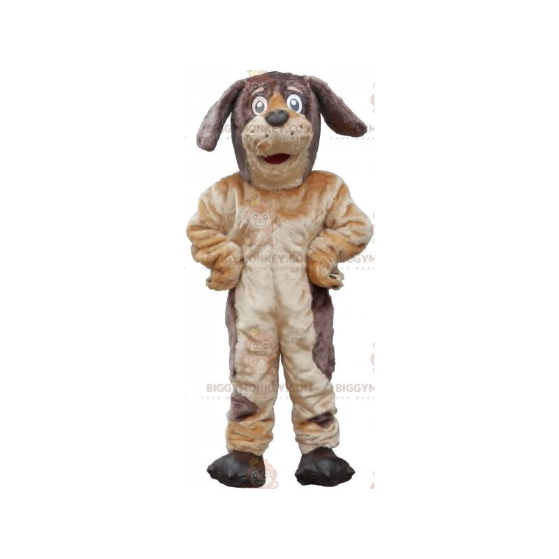 Costume de mascotte BIGGYMONKEY™ de chien marron et beige doux