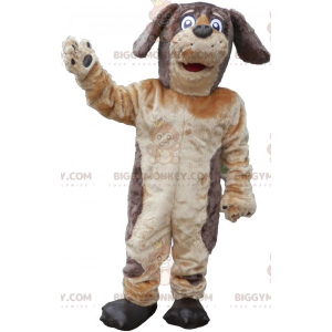 Costume de mascotte BIGGYMONKEY™ de chien marron et beige doux