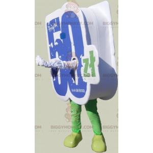 Blå Hvid Grøn Nummer 50 BIGGYMONKEY™ maskotkostume -