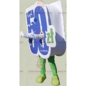 Μπλε Λευκό Πράσινο Νούμερο 50 Στολή μασκότ BIGGYMONKEY™ -