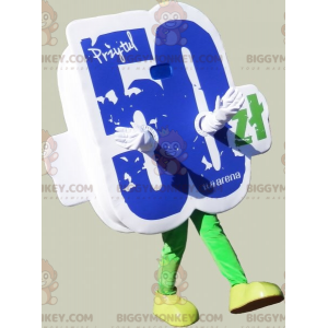 Blau Weiß Grün Nummer 50 BIGGYMONKEY™ Maskottchenkostüm -