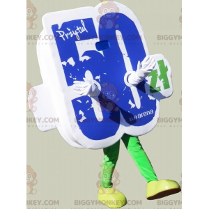 Blue White Green Number 50 BIGGYMONKEY™ Mascot Costume -