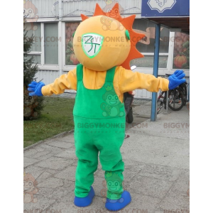 Disfraz de mascota Sun BIGGYMONKEY™ vestido con mono verde -