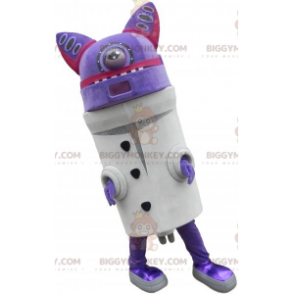 BIGGYMONKEY™ Costume da mascotte gatto viola robot futuristico