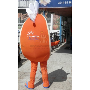 Pomarańczowy kostium maskotki BIGGYMONKEY™ na koturnie. Kostium