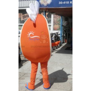 Disfraz de mascota BIGGYMONKEY™ con cuña naranja. Disfraz de