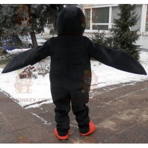 Černobílý oranžový kostým tučňáka BIGGYMONKEY™ maskota. kostým